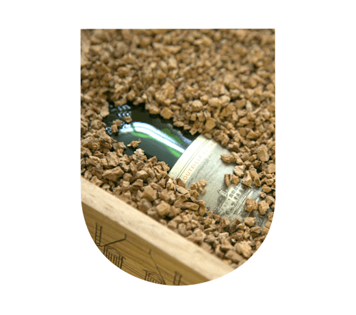 Our cork shavings are revolutionising the way your bottles of wine are shipped, guaranteeing safe delivery this Christmas.